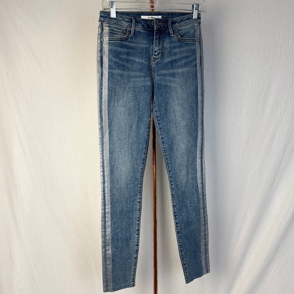 Sam Edelman Women's‎ Denim Jeans Silver Stripe Detail Skinny Leg Size 29